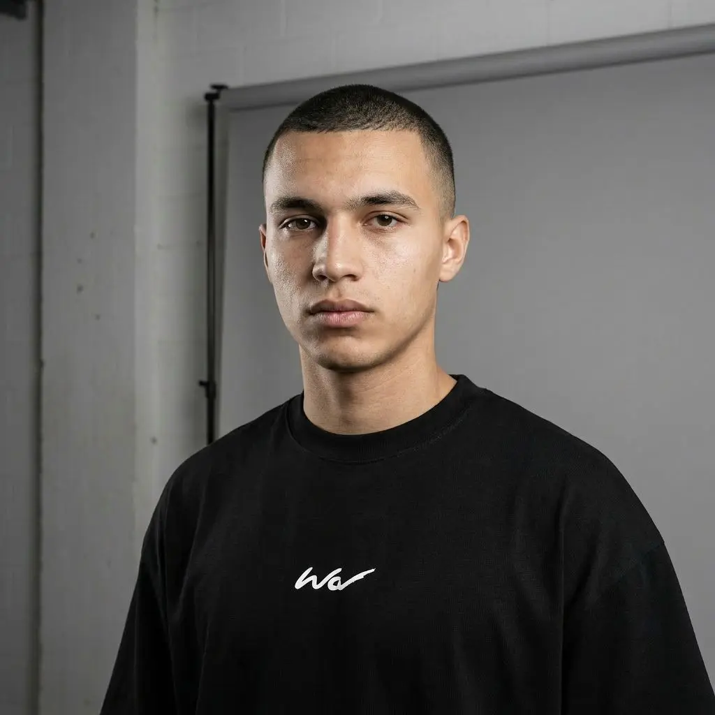 Studio portrait for a streetwear campaign