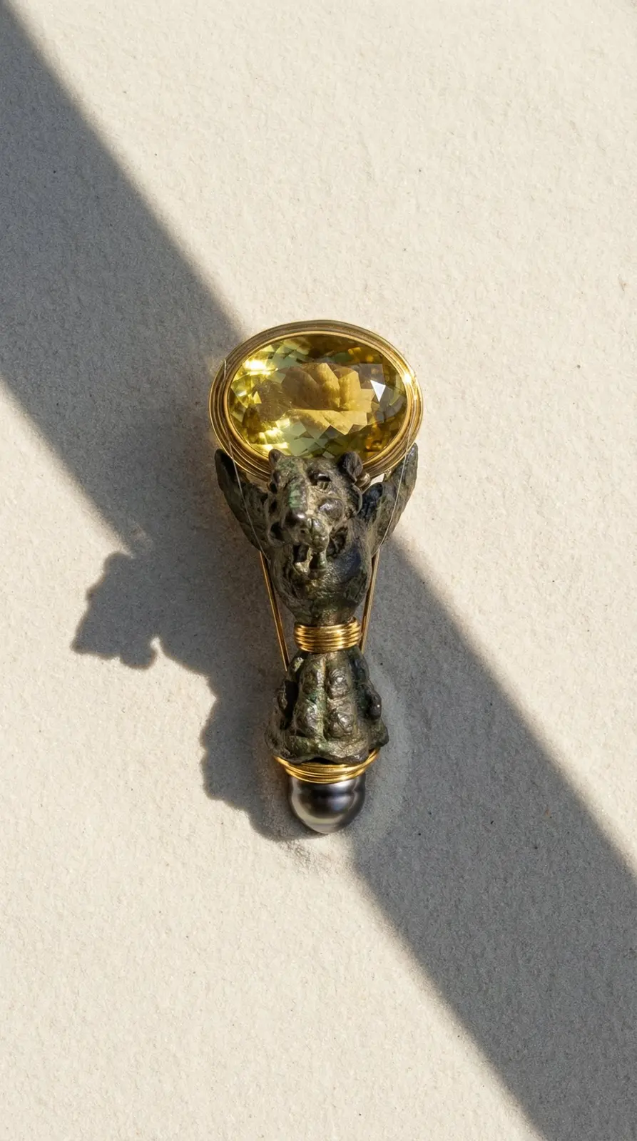 Macro jewelry product photography of a brooch