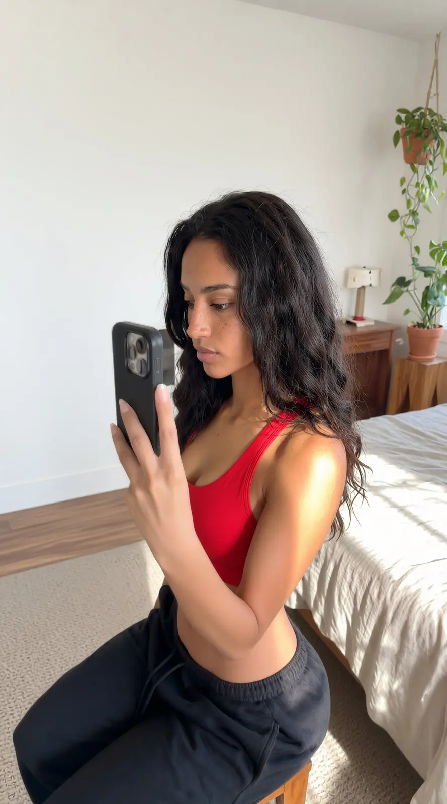 Natural-light mirror selfie UGC-style content